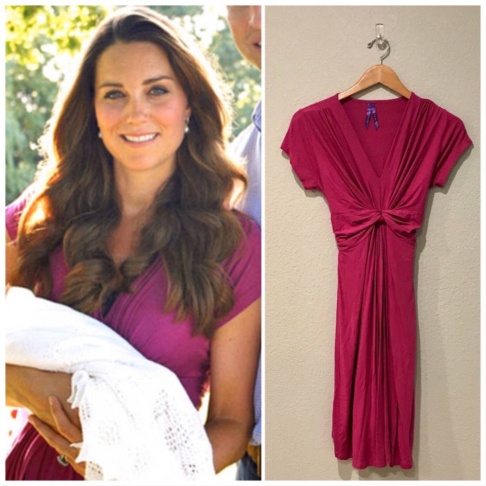 Seraphine knot Front Maternity Dress Pink Berry